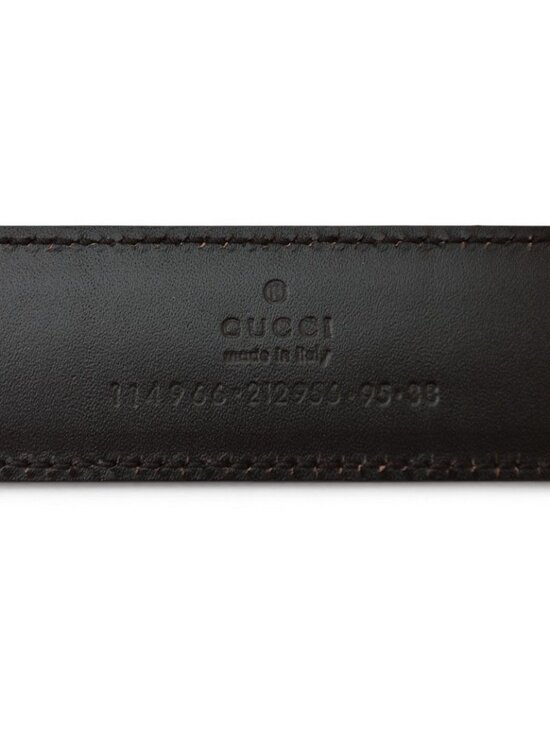 Gucci Belt 95 Leather Sherry Line Dark Brown Green Red main image 5